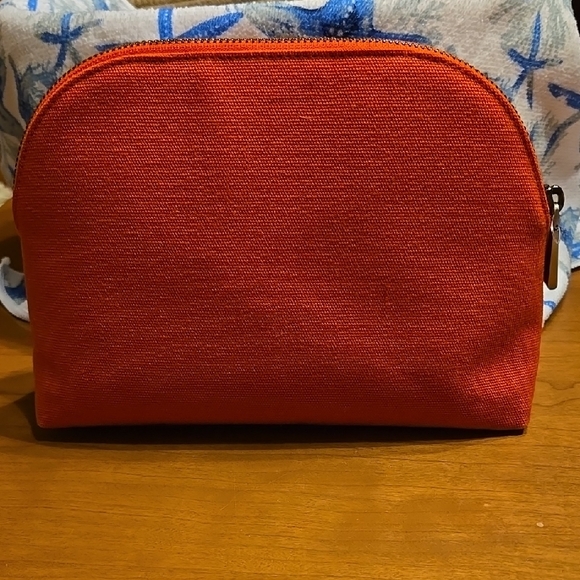 Michael Kors Red Toiletry Bag with Dome Shape and Textured Canvas - Picture 3 of 13